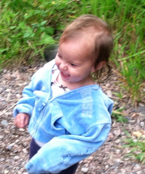 Baby Dumpling thought it was hilarious every time someone threw a rock into the water
